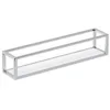 Image de COSMIC - Porte-serviettes avec étagère et panier   Collection The Grid | Finition blanche chromée | Installation facile avec vis | Dimensions : 55 x 11 x 11 cm