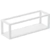 Image de COSMIC - Porte-serviettes avec étagère et panier - Collection The Grid | Finition blanche mate | Installation facile avec vis | Dimensions : 35 x 11 x 11 cm