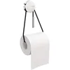 Image de Bath+ by Cosmic 2751658 Diabolo Porte-Papier Toilette sans Couvercle, Chrome/Noir, 5 x 5 x 1,7 cm