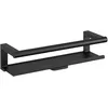 Image de COSMIC Architect SP Étagère Murale de Douche Rectangulaire Minimaliste avec Nettoyeur de Vitres. en Acier Inoxydable avec Visserie pour Salle de Bain, Couleur Noir Mat