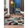 Image de ATTICGO Delta Tapis à poils courts - Rectangulaire - Fibre synthétique - Tapis pour salon et chambre à coucher, style géométrique - Multicolore 12187 - 57 x 110 cm