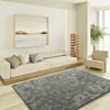 Image de ATTICGO Zjxsneh Tapis à poils longs - Rectangulaire - Fibre synthétique - Tapis de salon et chambre à coucher Style Shaggy uni - Anthracite uni - 60 x 110 cm
