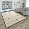 Image de ATTICGO Tapis à Poils Longs Brenda - Rectangulaire - Fibre synthétique - Tapis pour Salon et Chambre, Style Shaggy géométrique - Blanc 8830-60x120 cm