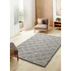 Image de ATTICGO Juno Tapis à poils longs rectangulaire en fibre synthétique pour salon et chambre à coucher Style scandinave avec relief Gris 111-64 x 120 cm