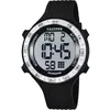 Image de Calypso Montre Digitale Sport Homme Caoutchouc Noir - 10 ATM, Date, Chronographe, Double Fuseau, Lumière, Alarme, 12/24 h - K5663/1 Flash Time