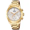 Image de Festina Montre Femme Analogique Acier Inoxydable 316L Doré - Quartz Chronographe - Verre minéral Haute résistance - Étanche 10 ATM F20400/1 - Boyfriend Collection