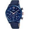 Image de LOTUS Montre Homme Analogique Cuir Bleu - Quartz - Chronographe - Calendrier - Verre Minéral Résistant - Étanche 10 ATM Casual 18681/2 Chrono