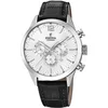 Image de Festina Montre Homme Analogique en Acier Inoxydable et Cuir Noir F20542/1 | Mouvement à Quartz, Chronographe, Calendrier, Verre Minéral Haute Résistance