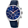 Image de Festina Montre pour Homme F20542/4 Timeless Chronograph Boîtier en Acier Inoxydable Gris Bracelet en Cuir Bleu