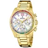 Image de Festina Montre Femme Analogique en Acier Inoxydable 316l Doré | Mouvement à Quartz Chronographe, Verre Minéral Haute Résistance, Étanche 10 ATM F20609/2