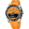 Image de Festina Montre Connectée Hybride Homme - Bracelet Caoutchouc Orange - Suivi Pas, Musique, Notifications - Autonomie 10 Jours - F23000/7 Connected D
