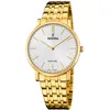 Image de Festina Swiss Made Montre Homme Analogique Acier 316L Doré - Quartz - Verre Saphir Résistant - Étanche 5 ATM Classique Élégante - F20046/2 Classic Steel