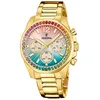 Image de Festina Montre Femme Analogique Acier Inoxydable 316L Doré - Quartz Chronographe - Verre minéral Haute résistance - Étanche 10 ATM F20609/5 - Boyfriend Collection