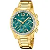 Image de Festina Montre Femme Analogique Acier Inoxydable 316L Doré - Quartz Chronographe - Verre minéral Haute résistance - Étanche 10 ATM F20609/6 - Boyfriend Collection