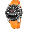 Image de Festina Montre Connectée Hybride Homme - Bracelet Caoutchouc Orange - Suivi Pas, Musique, Notifications - Autonomie 10 Jours - F23000/D Connected D