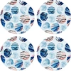 Image de Floorart - 4 Sets de table ronds Océan Pacifique multicolores - D.40 cm OS