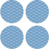 Image de Floorart - 4 Sets de table ronds vagues japonaises 3 bleus - D.40 cm OS