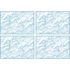 Image de Floorart - 4 Sets de table rectangulaires mer du Japon bleus - 30x45 cm OS