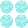 Image de Floorart - 4 Sets de table ronds feuilles turquoise - D.40 cm OS