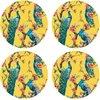 Image de Floorart - 4 Sets de table paon 1 ronds 4 Sets de table paon 1 ronds multicolores - D.40 cm OS