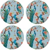 Image de Floorart - 4 Sets de table paon 2 ronds multicolores - D.40 cm OS