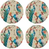 Image de Floorart - 4 Sets de table Peacock ronds 3 multicolores - D.40 cm OS