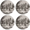 Image de Floorart - 4 Sets de table ronds arbre champêtre noir/blanc - D.40 cm OS