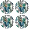Image de Floorart - 4 Sets de table ronds Fleur de paradis multicolores - D.40 cm OS