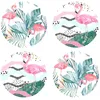 Image de Floorart - 4 Sets de table ronds flamants roses tropical 1 multicolores - D.40 cm OS