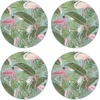Image de Floorart - 4 Sets de table ronds flamants roses tropicaux 2 multicolores - D.40 cm OS
