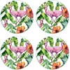 Image de Floorart - 4 Sets de table ronds flamants tropicaux 3 multicolores - D.40 cm OS