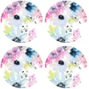 Image de Floorart - 4 Sets de table ronds gravés fleurs aquarelle multicolores - D.40 cm OS