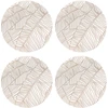 Image de Floorart - 4 Sets de table ronds feuilles et lignes beiges - D.40 cm OS