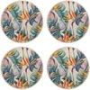 Image de Floorart - 4 Sets de table ronds en osier fleur de paradis multicolores - D.40 cm OS