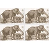 Image de Floorart - 4 Sets de table rectangulaires éléphants sépia - 30x45 cm OS