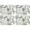 Image de Floorart - 4 Sets de table rectangulaires chimpanzés bleus - 30x45 cm OS