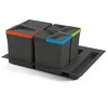 Image de Emuca - Poubelles pour tiroir, compartiments de recyclage avec base à couper, Kit de bacs hauteur 216mm avec base 60cm