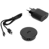Image de Emuca - Chargeur Induction de Surface sans Fil pour Meuble Airtop 2 avec USB-A, Ø60mm, 5V DC / 2.1A (USB-10W/Qi-10W), Plastique Noir
