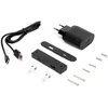 Image de Emuca - Connecteur USB A+C Linky (81x12mm), 5V/9V DC 3A (15W), Plastique Noir