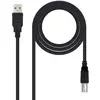 Image de Câble d'imprimante USB 2.0, mâle-mâle, Noir, 3mts