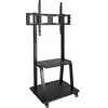 Image de TOOQ FS20100M-B - Support au Sol avec Roues pour téléviseur de 37 "à 100", jusqu'à 150 kg, Hauteur 1688-1838mm, Double Plateau, VESA jusqu'à 800x600, Noir
