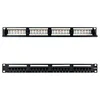 Image de NANOCABLE 10.21.4124 - Panneau de brassage UTP RJ45 Cat.6A 24 ports, pour rack IDC double 19" 1U, noir