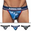 Image de Addicted Lot de 3 Strings Camo Mesh Push Up Kaki - Gris - Bleu S