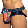 Image de ES Collection Jock Strap Floral Mesh Push Up Bleu Marine 2XL