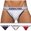 Image de Addicted Lot de 3 Jock Straps Tommy Coton Blanc - Bleu Marine - R XS
