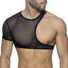 Image de AD Fetish Crop Top Asymétrique Mesh Noir L