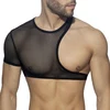 Image de AD Fetish Crop Top Asymétrique Mesh Noir 3XL