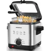 Image de Aigostar Friteuse 1,5L 1000W - Acier Inoxydable 304 Sans BPA, Thermostat Réglable (130-190°C), Filtre à Graisse, Panier Amovible et Fenêtre de Visualisation - Matériau Alimentaire