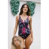 Image de Admas - Maillot de bain Shiny Braid Triangle Cup imprimé fond noir 38