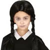 Image de FIESTAS GUIRCA Perruque noire avec tresses (taille unique) - Accessoire de déguisement pour Halloween et fêtes à thème - Idéal pour les déguisements de sorcière, de vampire et de personnages foncés